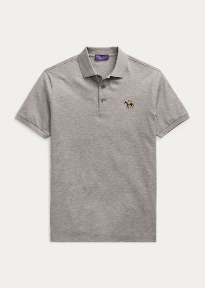 Camisa Polo Ralph Lauren Hombre Grises Claro - Custom Fit Piqué - GZLEW2837